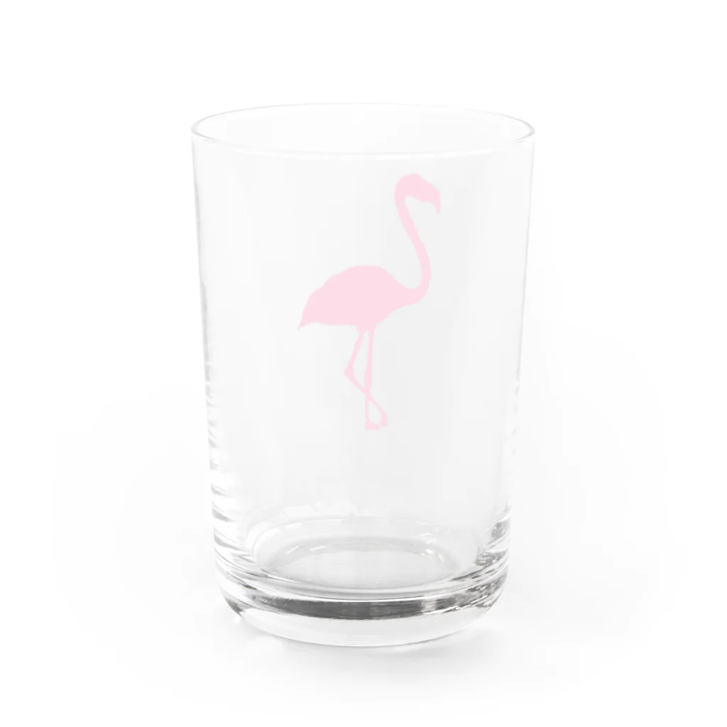 蓮水屋のフラミンゴ　ソロ Water Glass :back