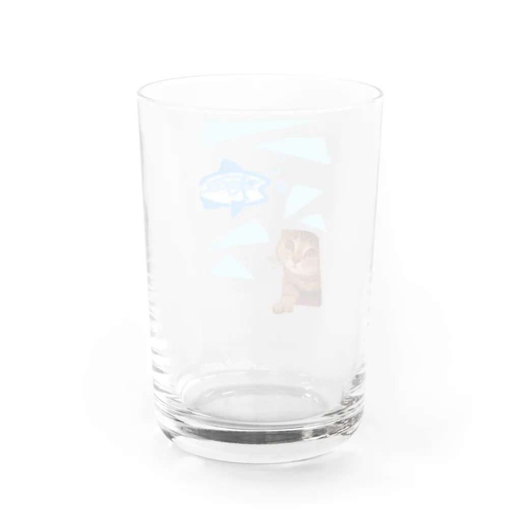 りんりん@らてののぞき見にゃんこ Water Glass :back