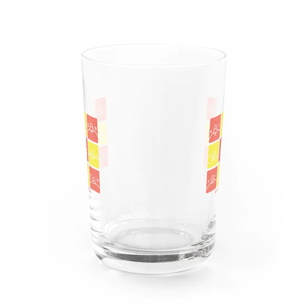 TSUBAME WORKSのTsubame face/red-yellow Water Glass :back