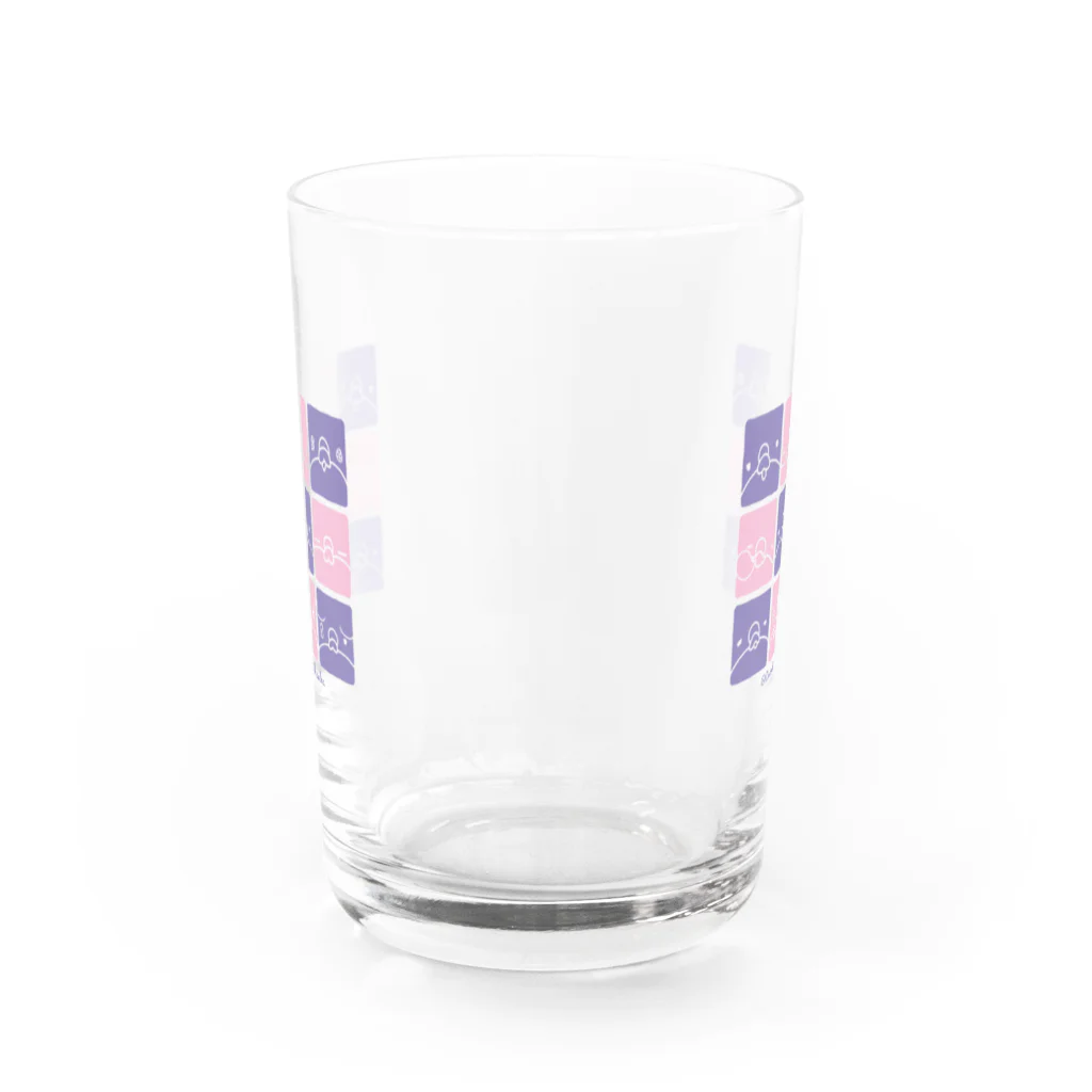 TSUBAME WORKSのTsubame face/purple-pink Water Glass :back