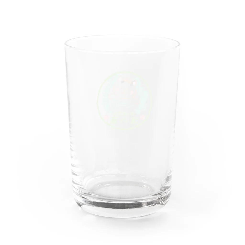 梅ヶ島温泉　湯の華の湯の華ロゴ（三毛猫のみーちゃん） Water Glass :back
