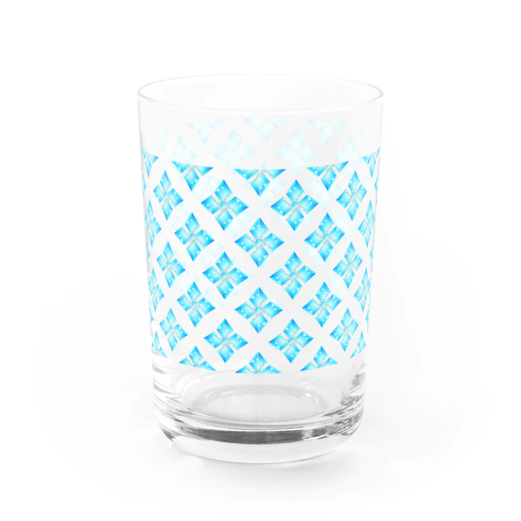 あわじテキスタイルの宝石のお花のグラス アクアマリン Water Glass :back