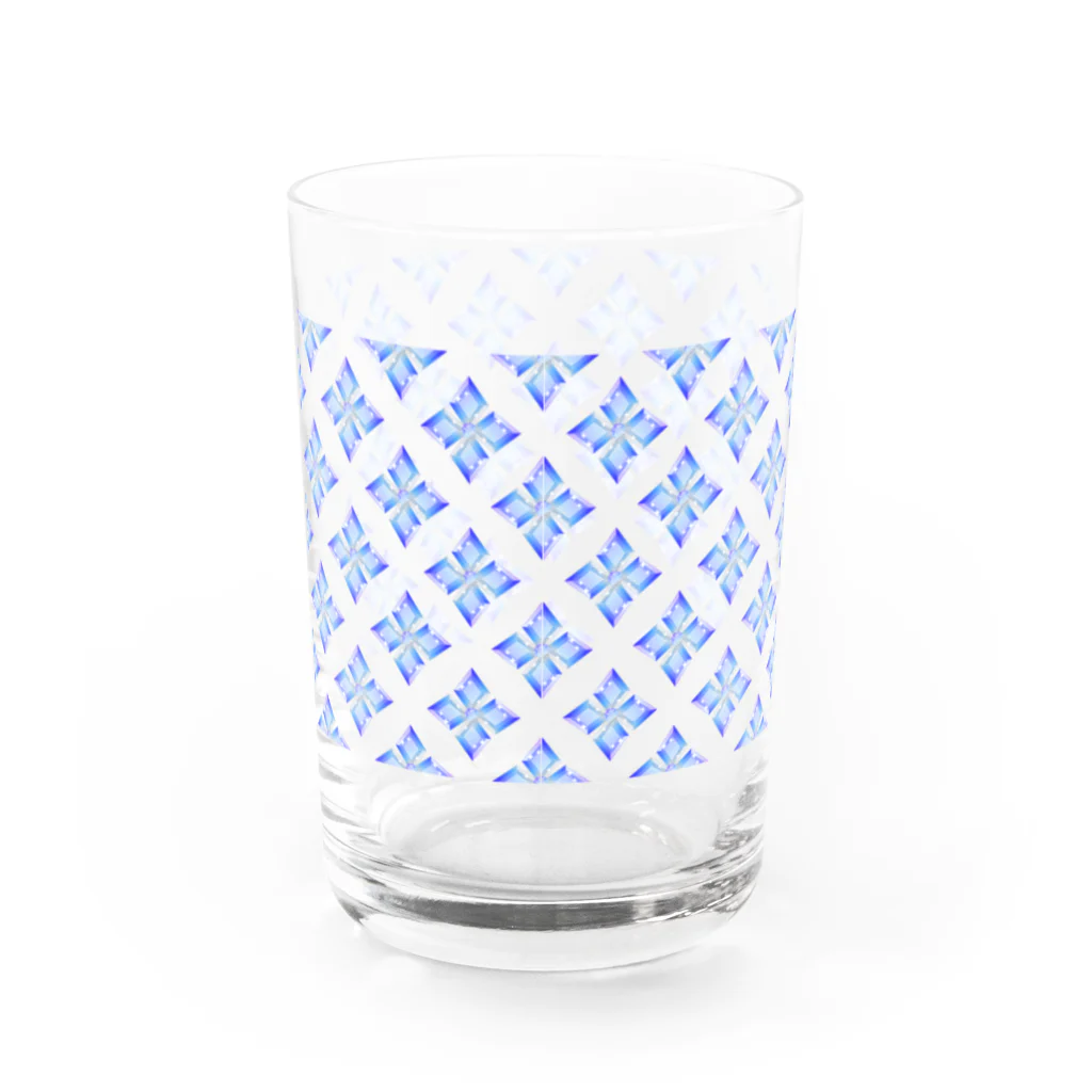 あわじテキスタイルの宝石のお花のグラス サファイア Water Glass :back