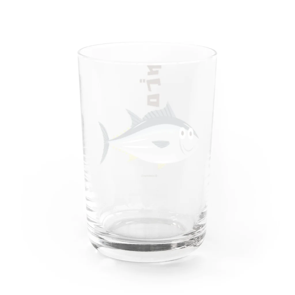 YoakeNecoのおさかな　マグロ Water Glass :back