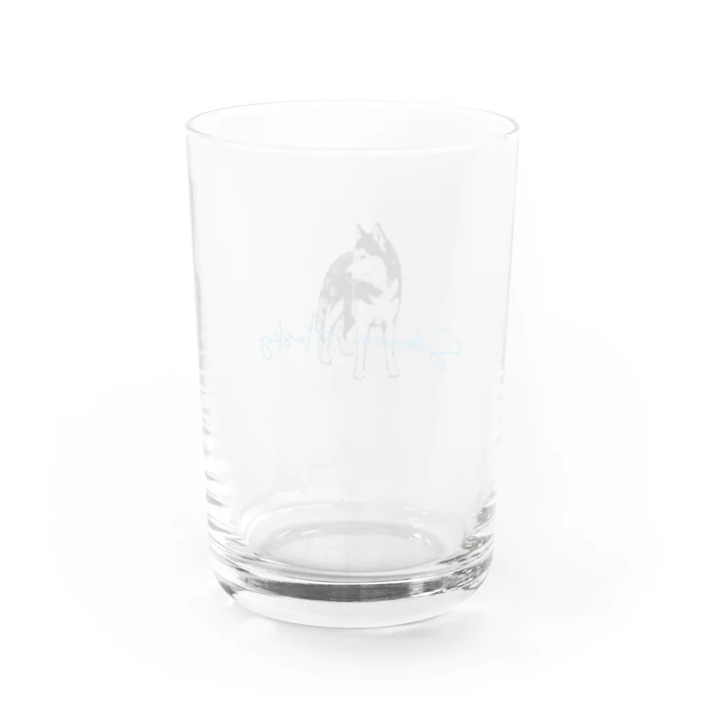 cro_lunaのハスキー（ブルー） Water Glass :back