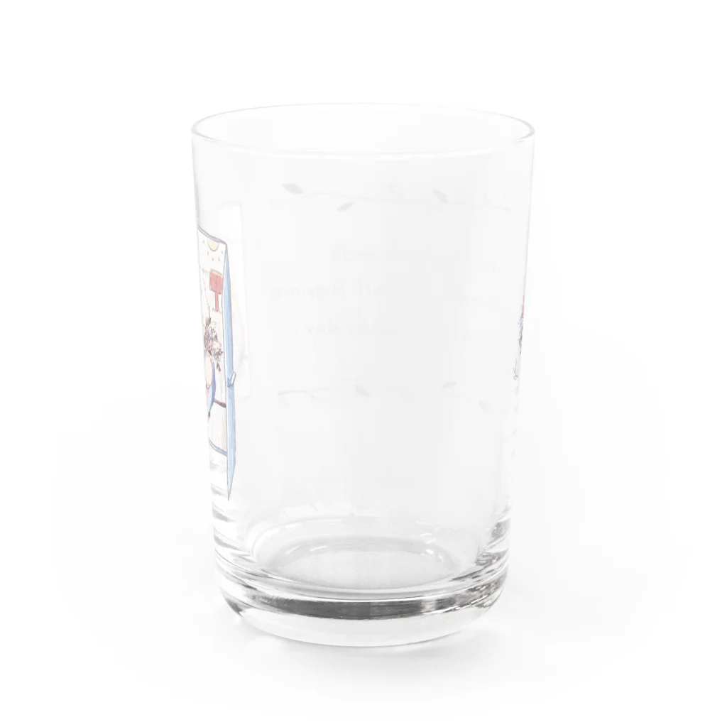 ふんわり動物まーけっと　byすみろんのなんでもない日のとりさん Water Glass :back