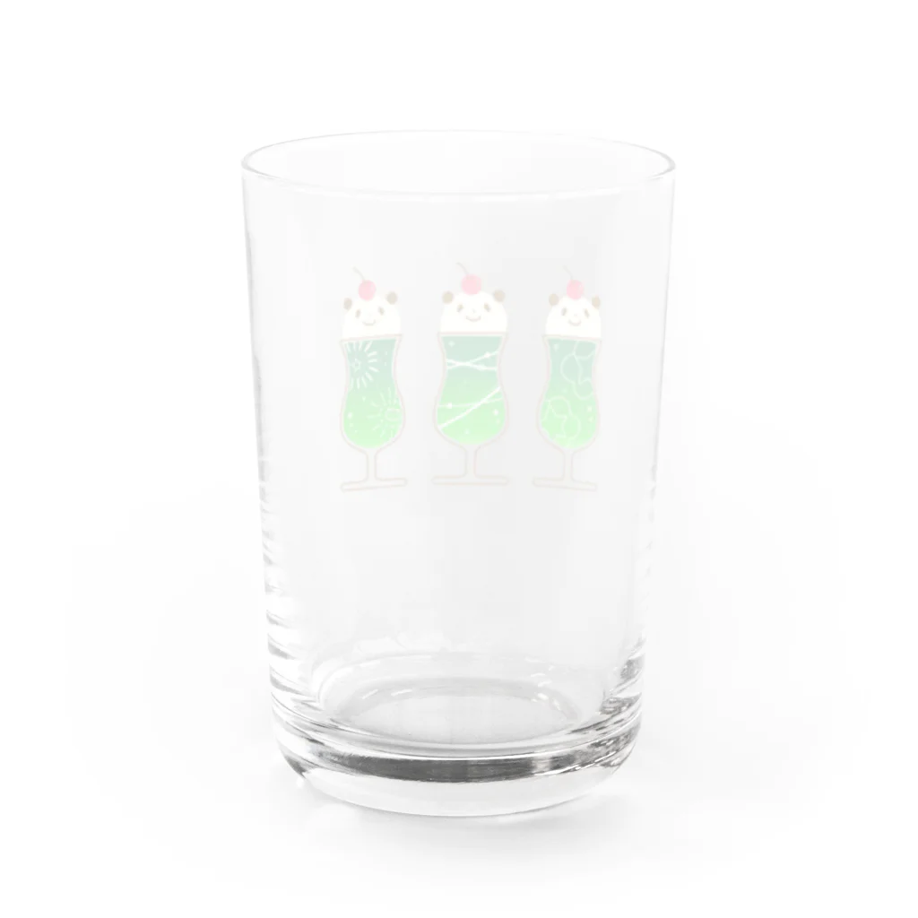 まほめのクリームメロンソーダパンダ Water Glass :back