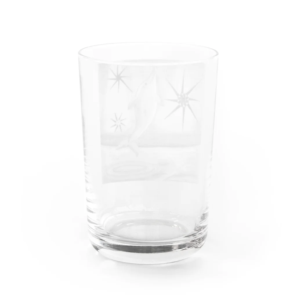 39Sのイルカ飛ぶ！ Water Glass :back