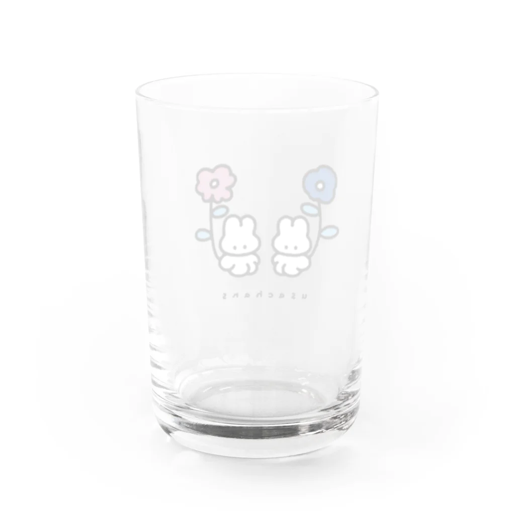 みずしままゆこのおはなと うさちゃん -ビビッド- Water Glass :back