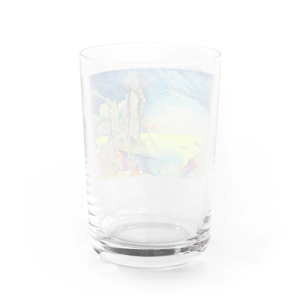 YOSHI-HEY ARTの碧い色の空とイエロー グラス反対面