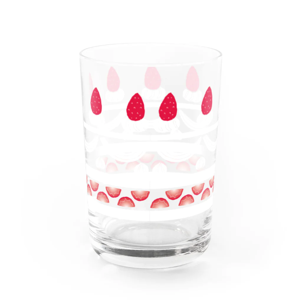 琥珀色に咲く花のイチゴショートケーキ♪ Water Glass :back