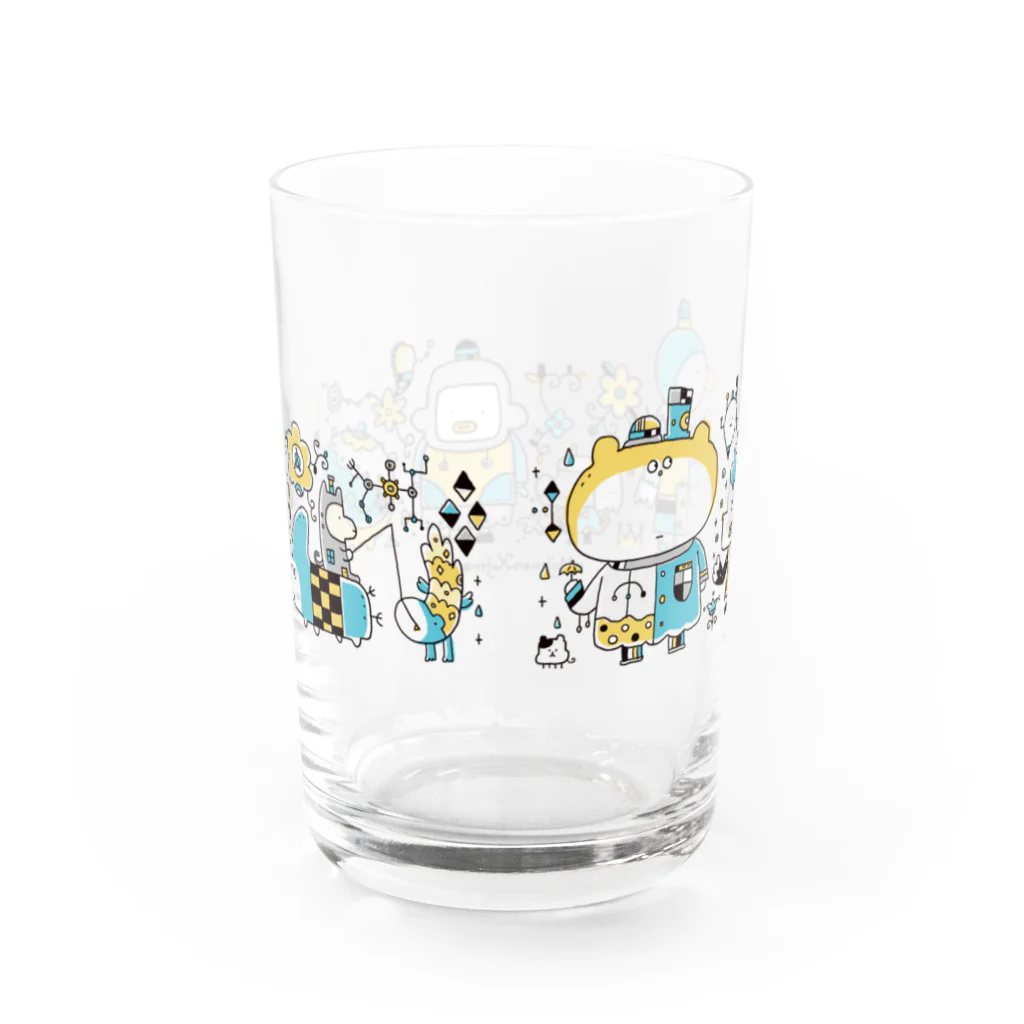 morinokujira shopのMOJIRANKUJIRAN　青金銀なやつ Water Glass :back