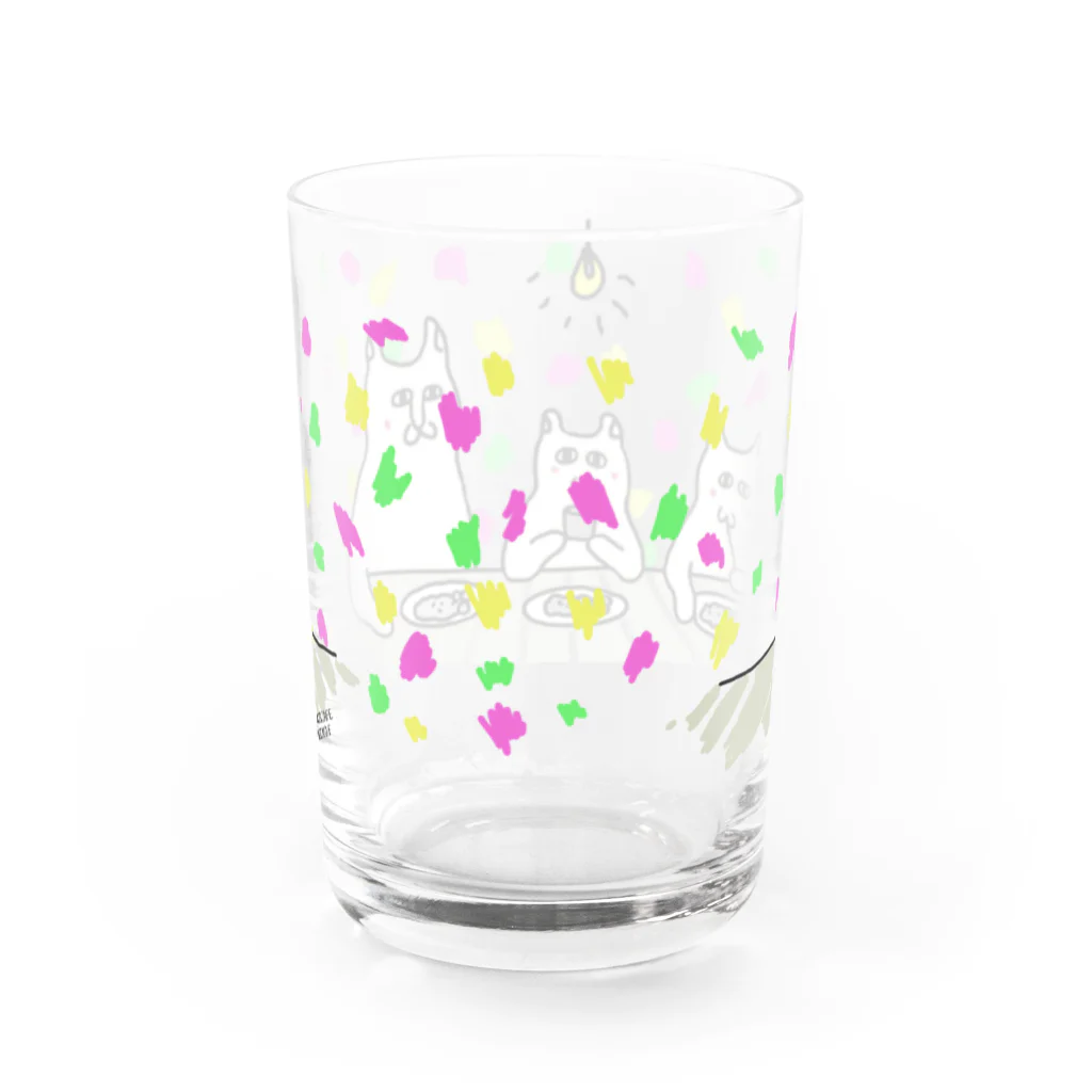 YURIKO_FUKAZAWAのネコ親子 Water Glass :back