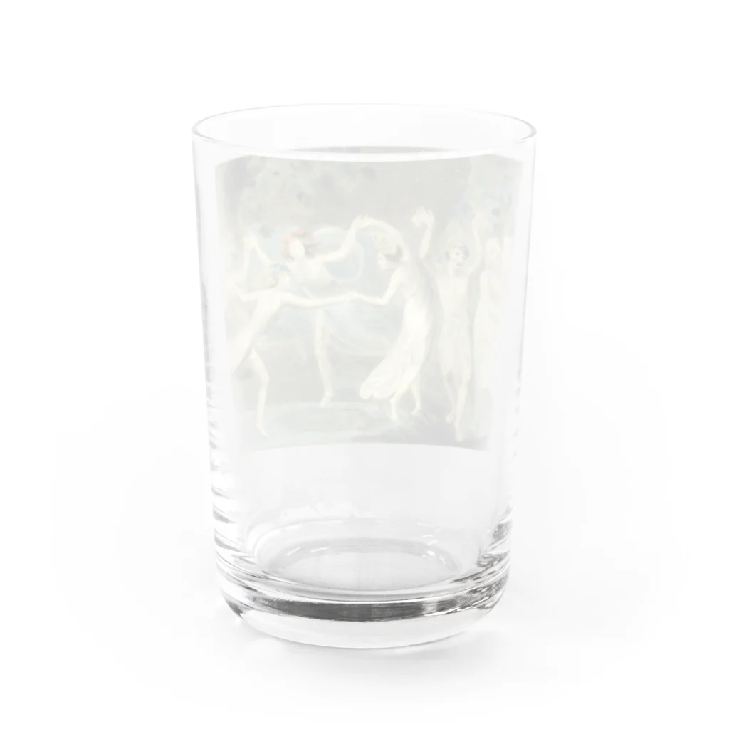 世界の絵画アートグッズのウィリアム・ブレイク《オベロン、ティターニア、パックと踊る妖精》 Water Glass :back