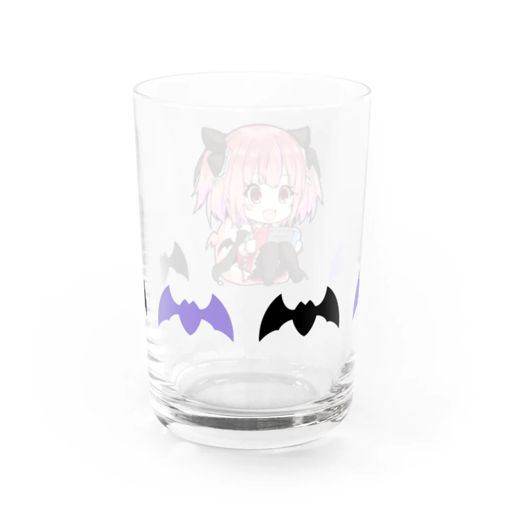 夢魅てて🎀💜のててといっしょ　紫 Water Glass :back