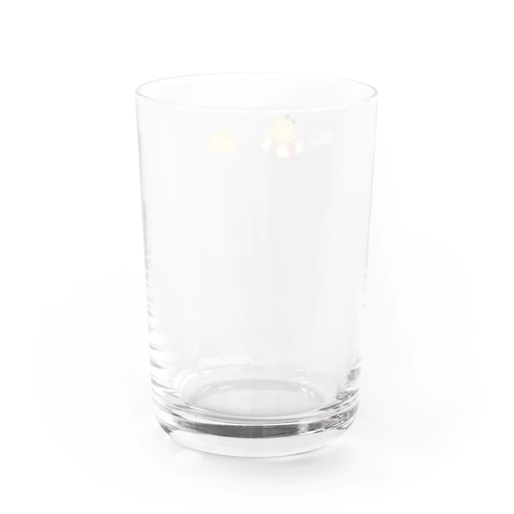 かわいいうさぎの浮かぶ、かわいいひよこ Water Glass :back