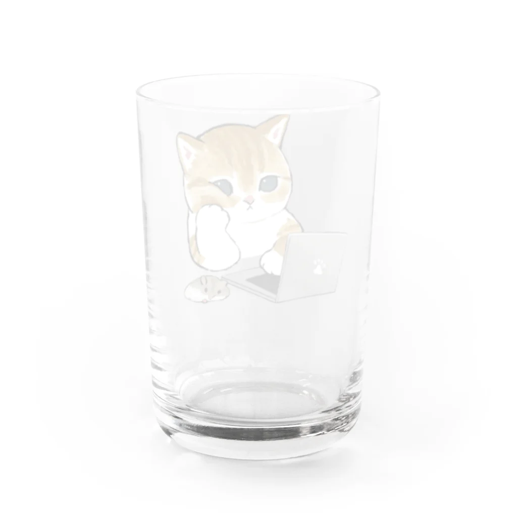 mofusandの在宅勤務にゃん Water Glass :back