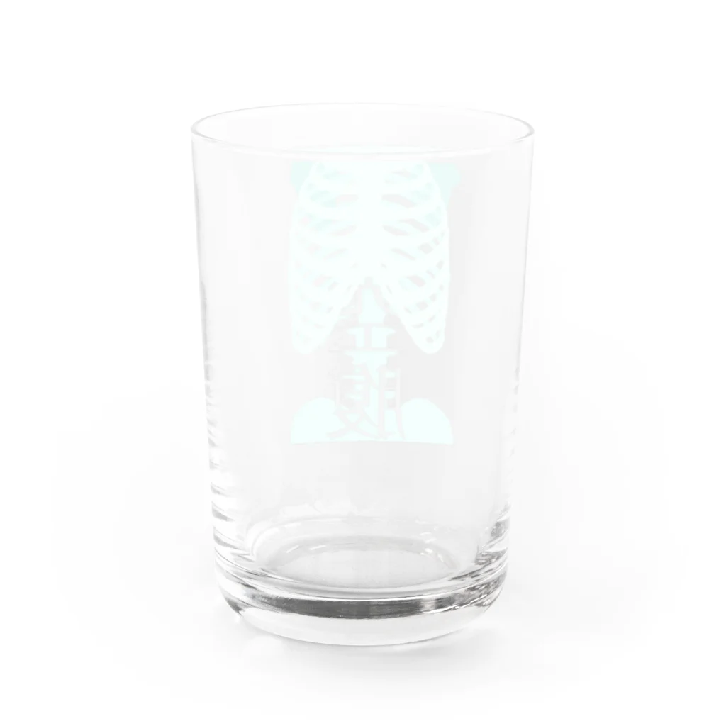 もにょもにょの空腹、骨デザイン Water Glass :back