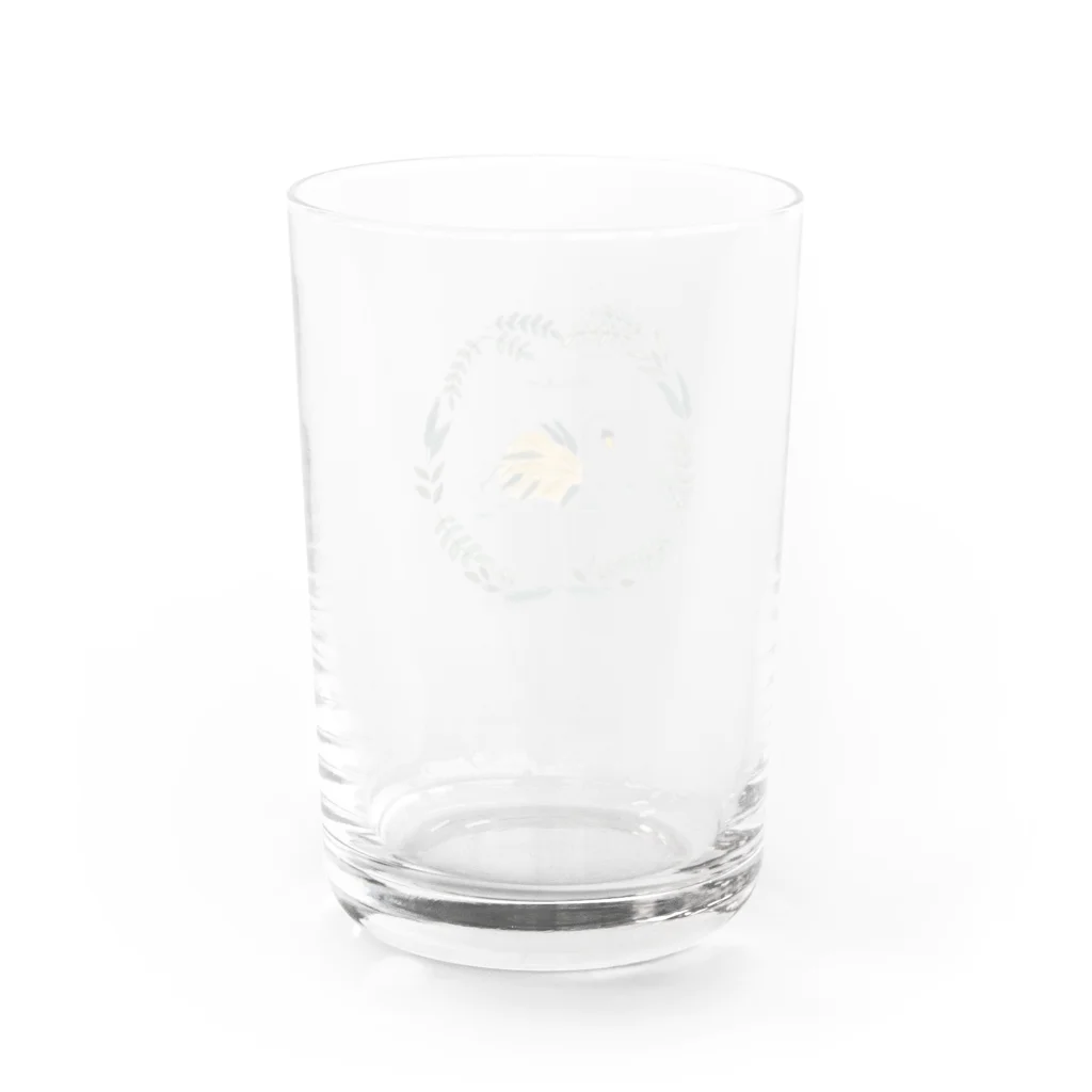 ACE embroideryのミモザが大好きなスワン Water Glass :back