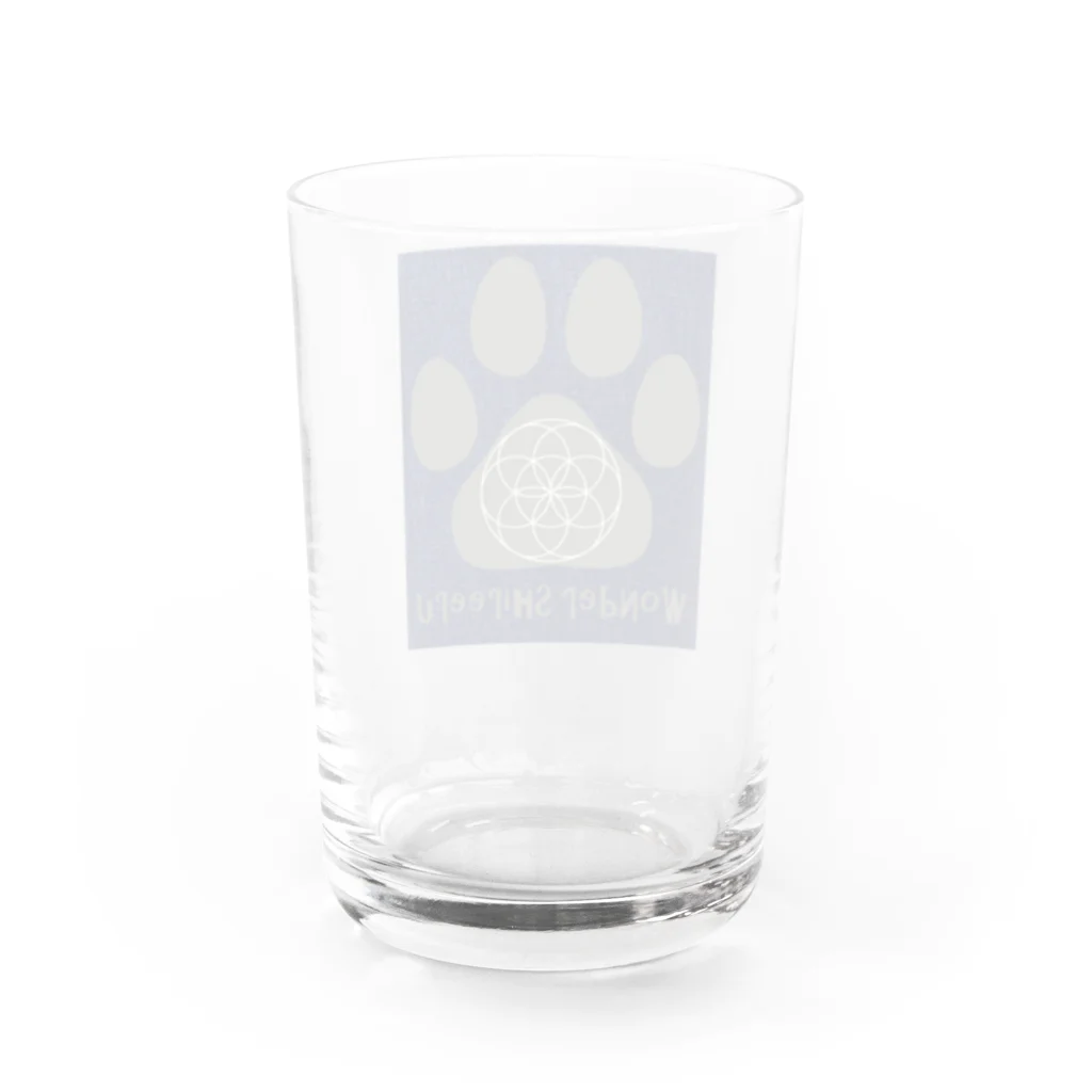 ワンダーシレールの肉球シードオブライフ（デニム） Water Glass :back