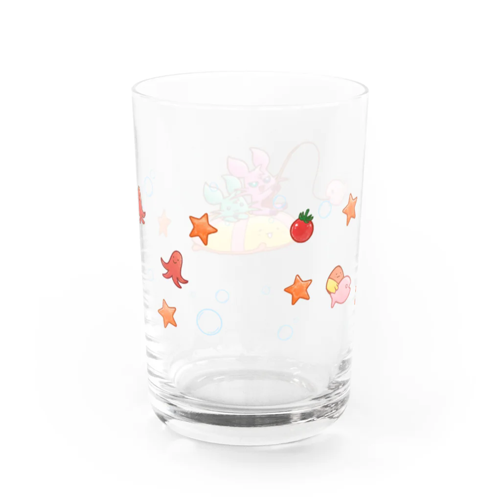 ゆるオムのこみろんらびっと×ゆるオム　コラボグラス Water Glass :back