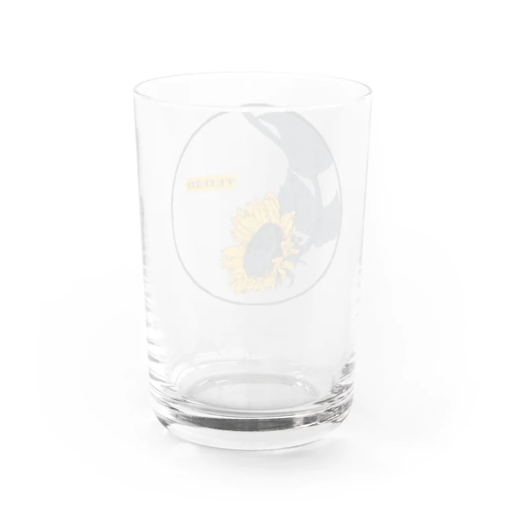 CHIHIROのTシャツ屋さん #chihiroyogaの向日葵/チヒロヨガロゴ入り Water Glass :back