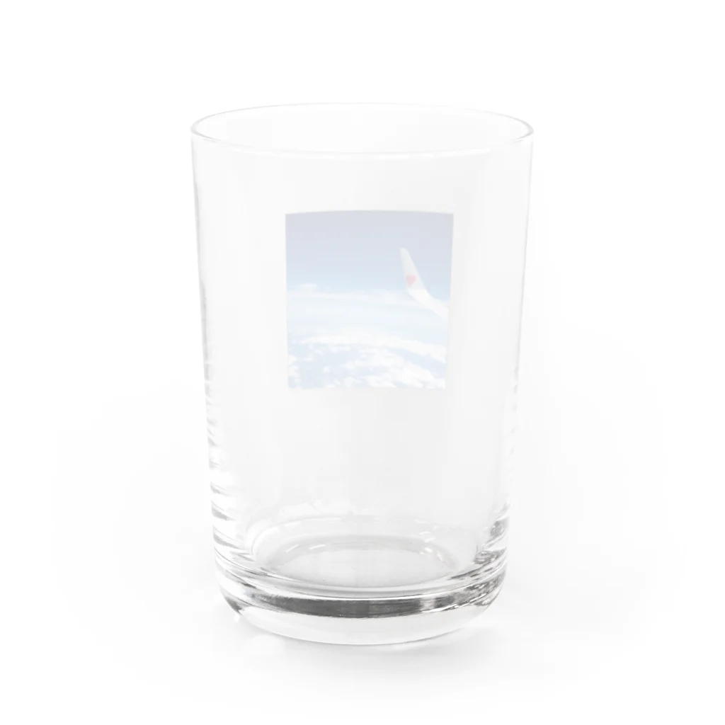 CrystalRoseの飛行機と雲の上 Water Glass :back