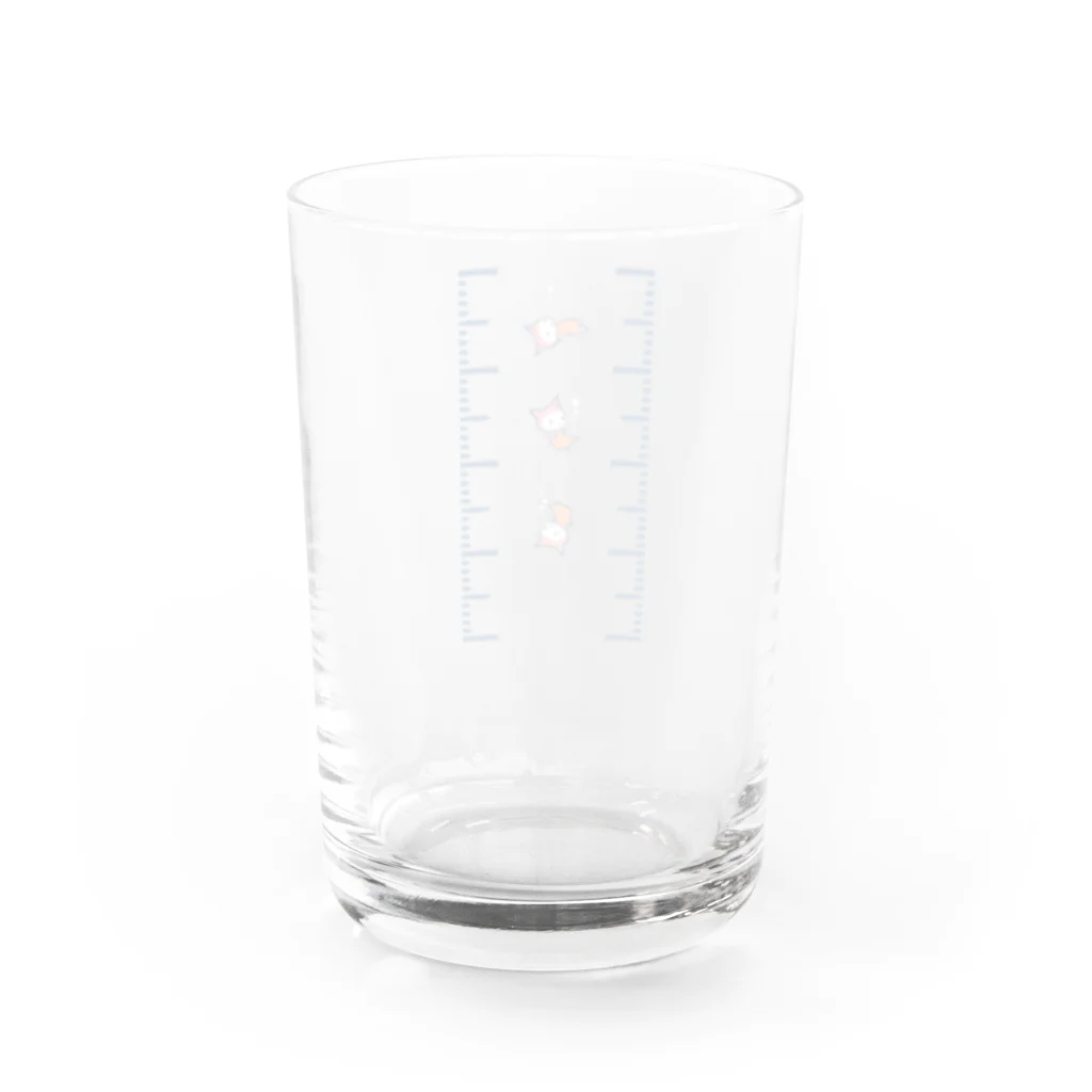 Achiとハトとみんなの店の浮き沈みするぶんぐちゃん Water Glass :back