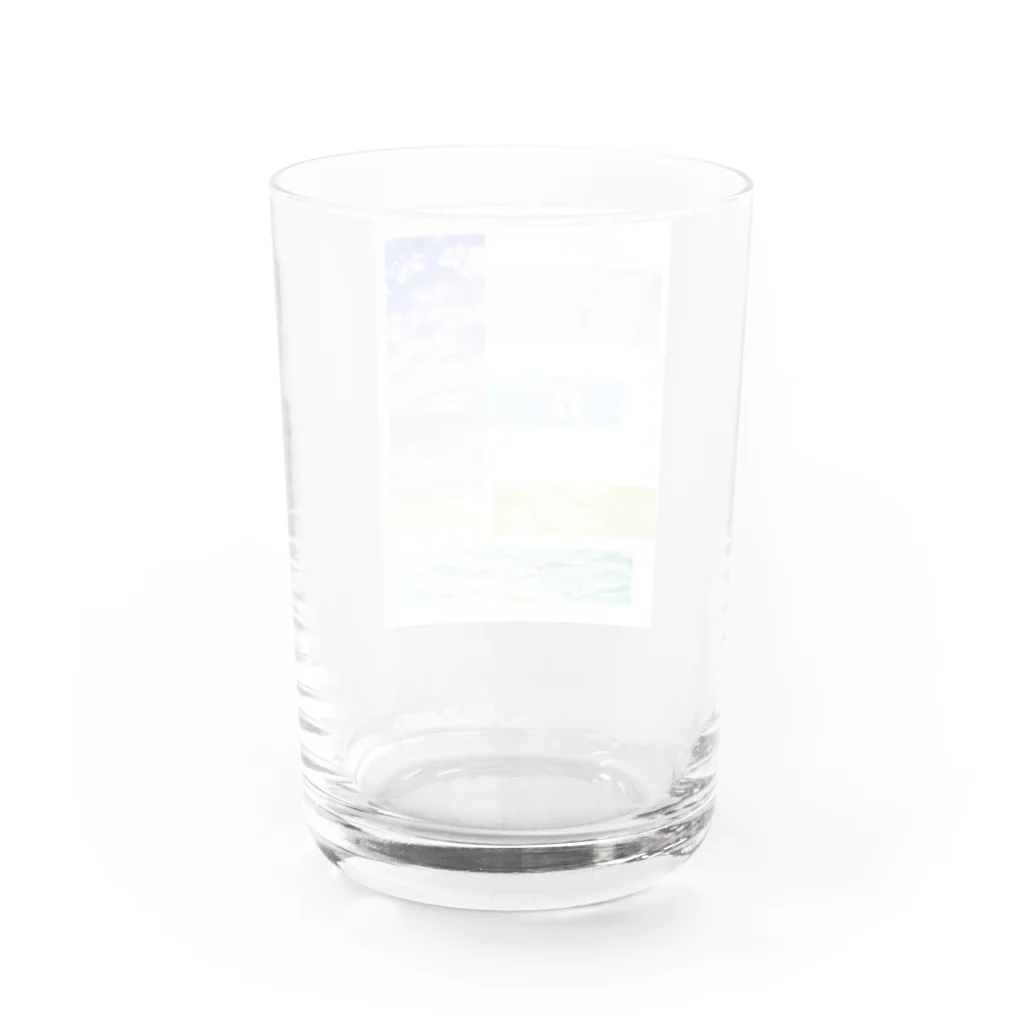 蛍石のブロック Water Glass :back