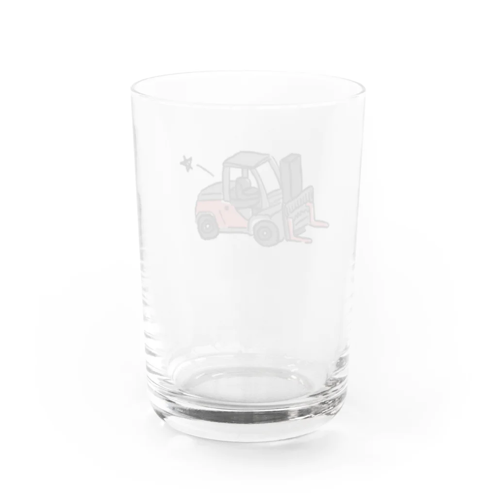 ぱちぱちコットンのフォークリフト★くすみレッド Water Glass :back