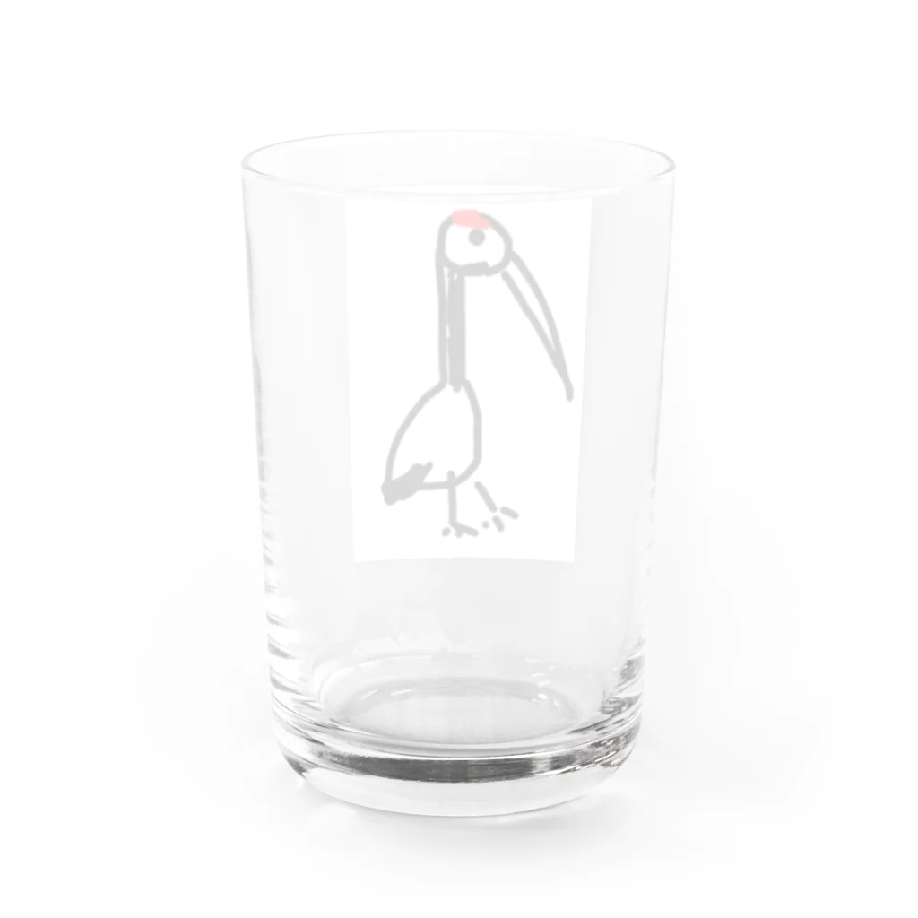 yukawawawaの助けられた鶴 Water Glass :back