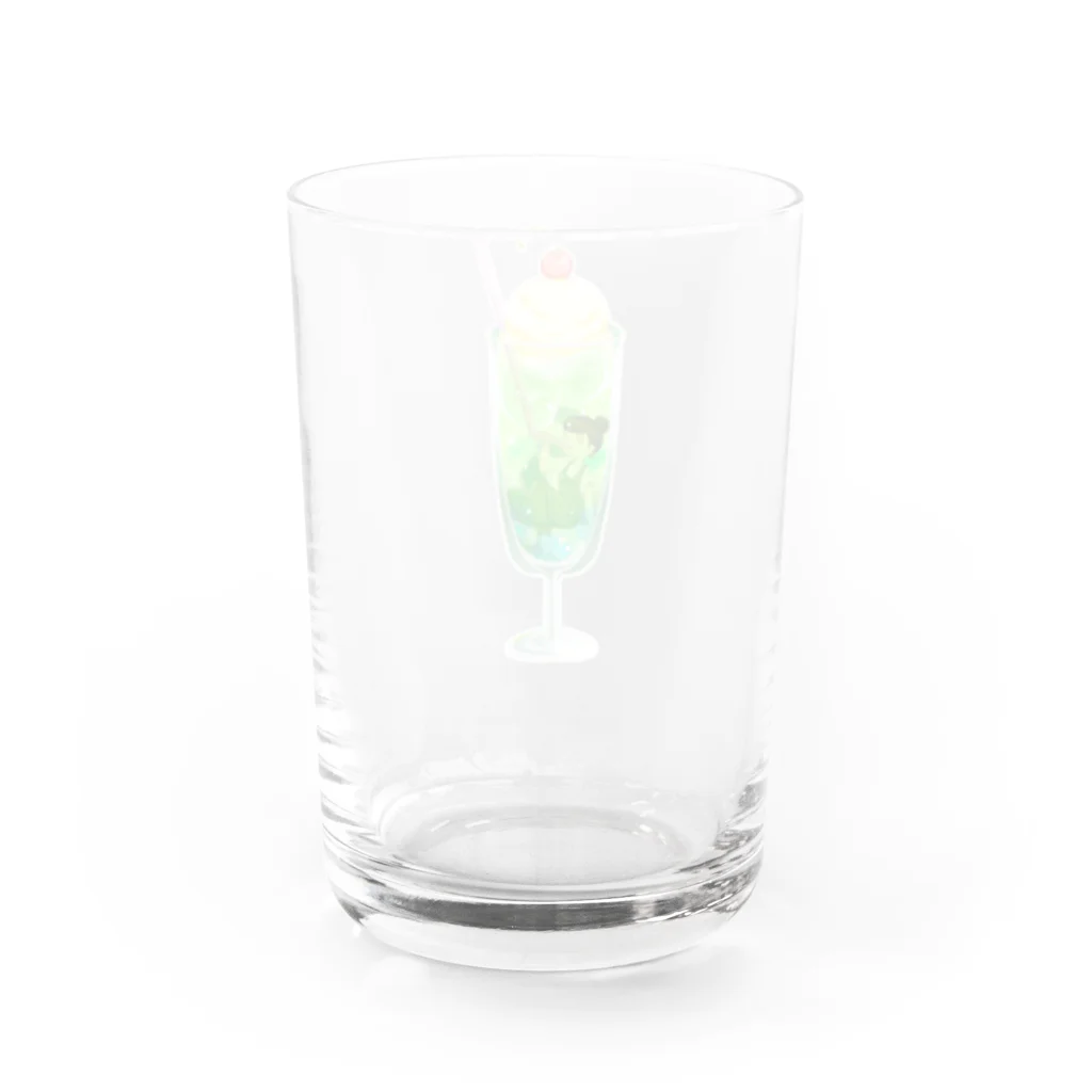 星蜘蛛の巣のぶくぶくメロンソーダ Water Glass :back