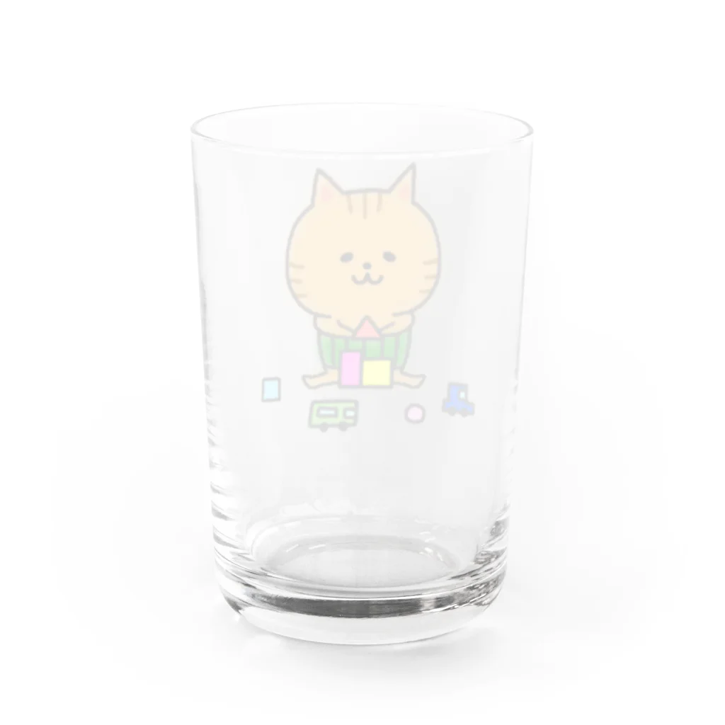 もちぱっちのはらまきにゃんこ Water Glass :back