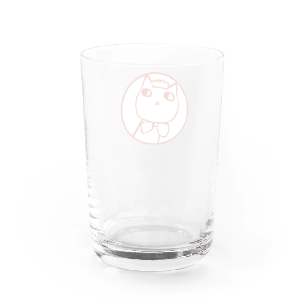 みやこ食堂のカンバンネコ　ホワイトver Water Glass :back