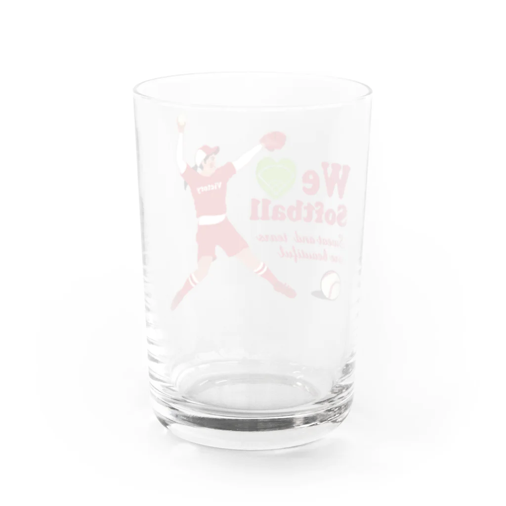 キッズモード某のwe love Softball Victory Water Glass :back