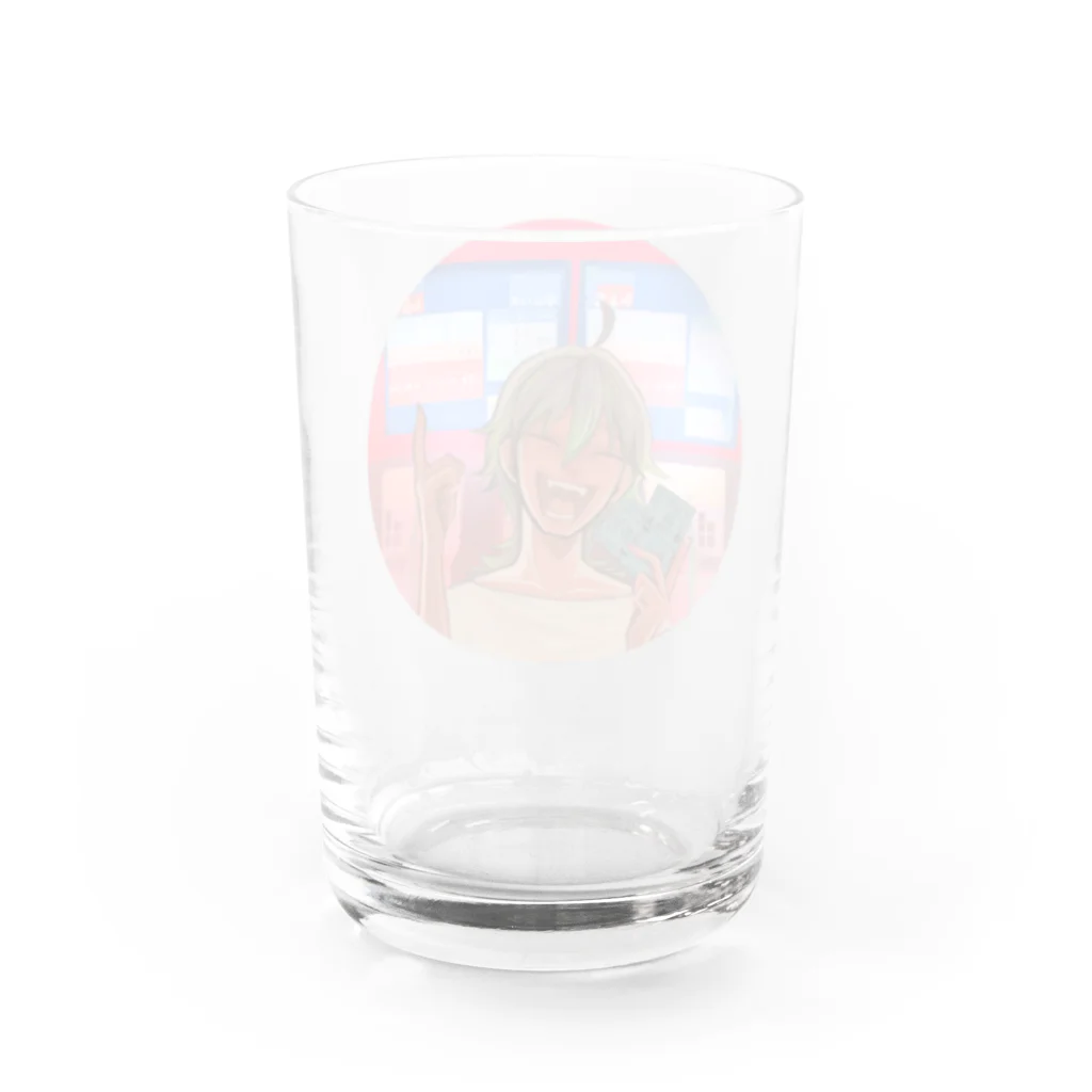 月を右手に散歩しての競馬的中祈願 Water Glass :back