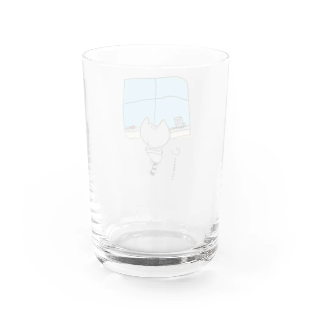 もこはる＊HiNA:＊の灰色猫と窓 背景なし Water Glass :back