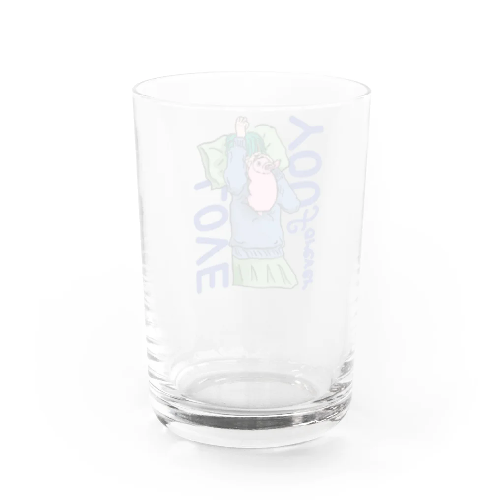 寝不足うさぎのLOVE YOU forever,MOMOKO Water Glass :back