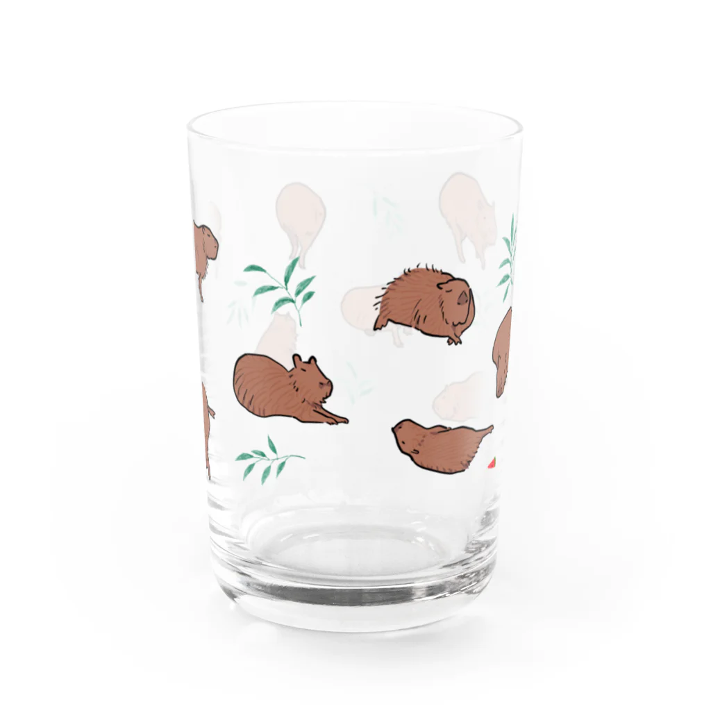 メルヘンおやじのカピバラ Water Glass :back