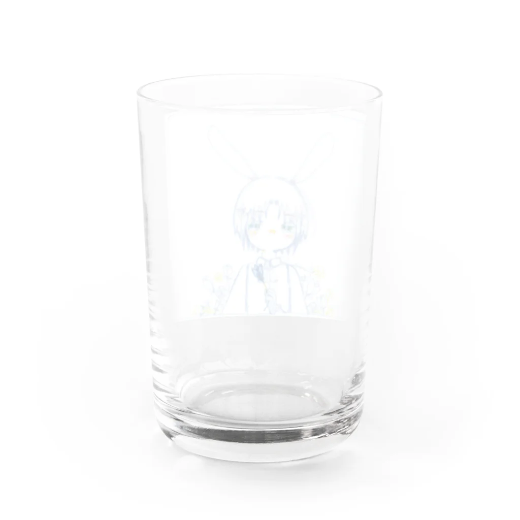 レーヴのアトリエのMr.ハニーさんと花🌷 Water Glass :back