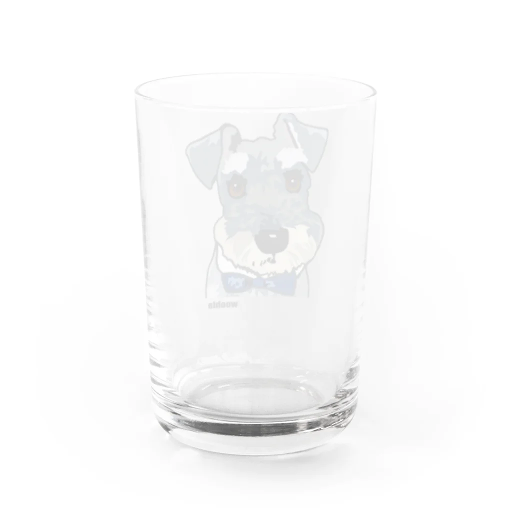 woohlaの蝶ネクタイのシュナ Water Glass :back