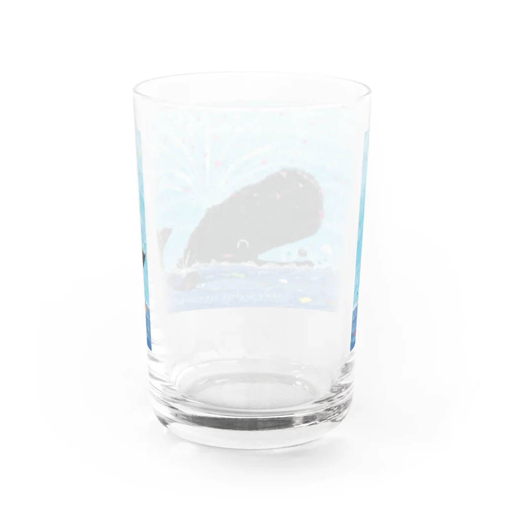 葵い空よりのThe whale that cleans the world Water Glass :back