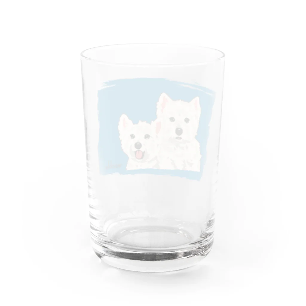 woohlaのウェスティの親子 Water Glass :back
