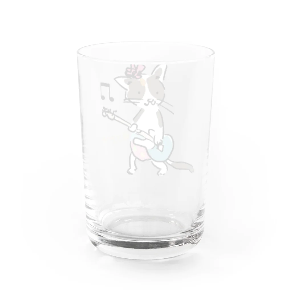 ビューン ワークスのミケ猫　フーニャ　ギタリスト Water Glass :back