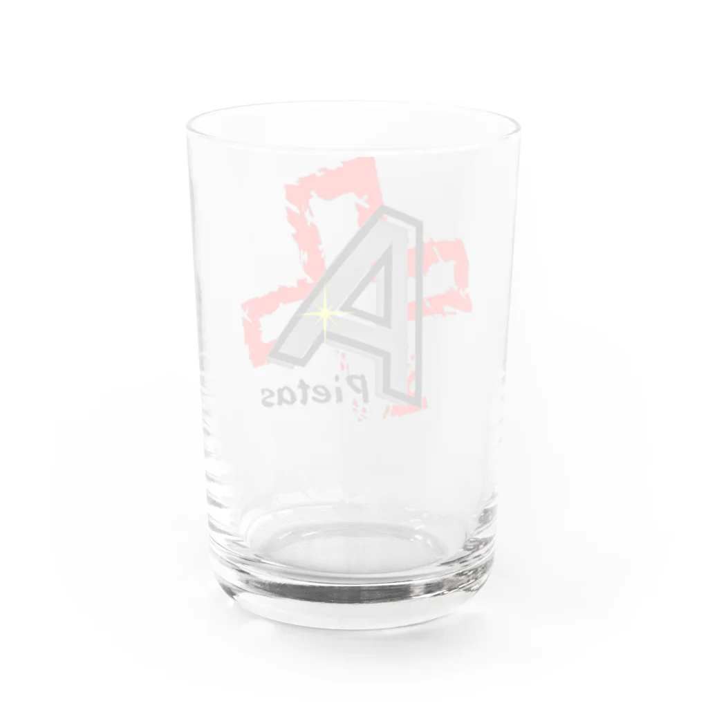 Your HappyのPietasのAくんロゴ Water Glass :back