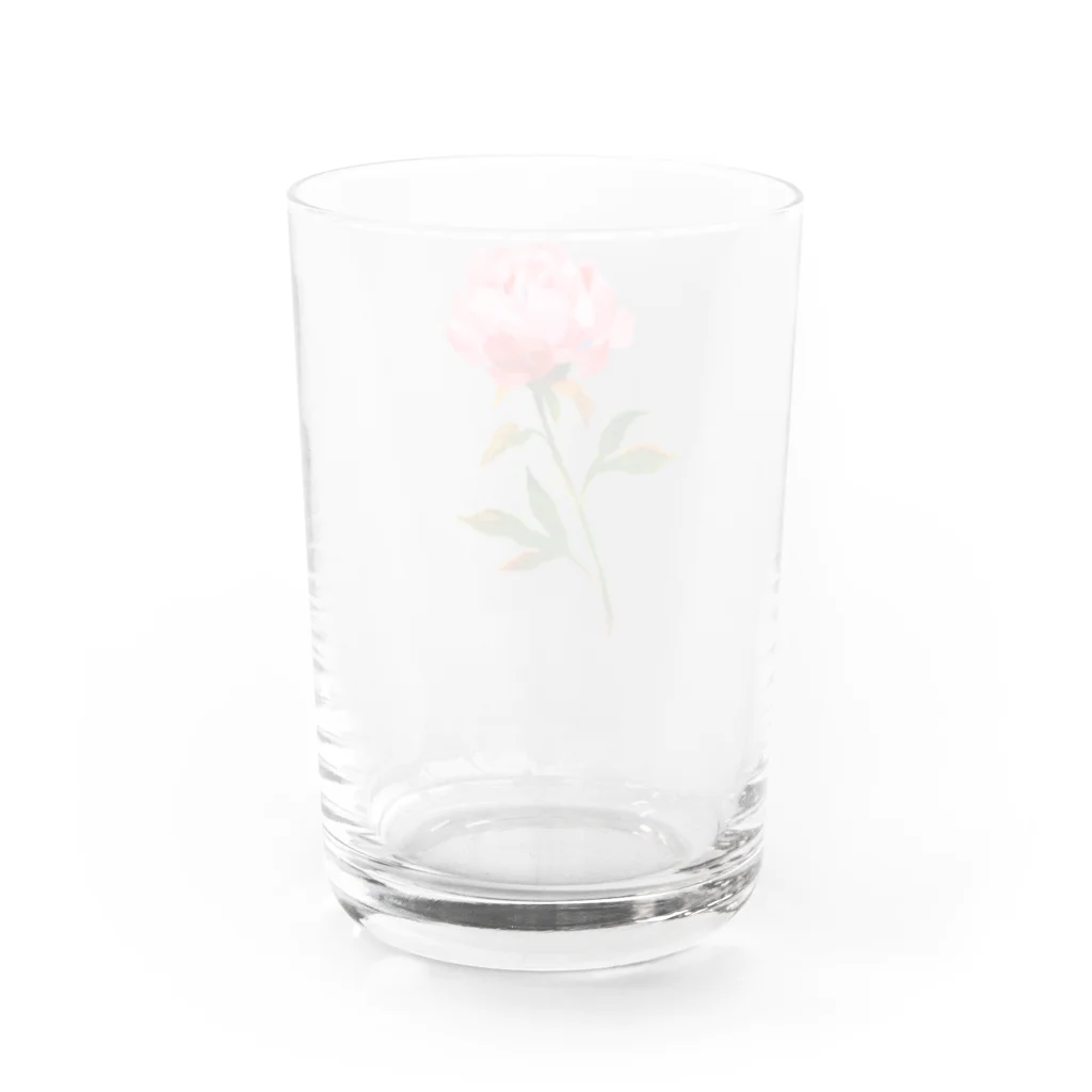 YURI MIUの芍薬 ＊ Pink Peony 01 Water Glass :back