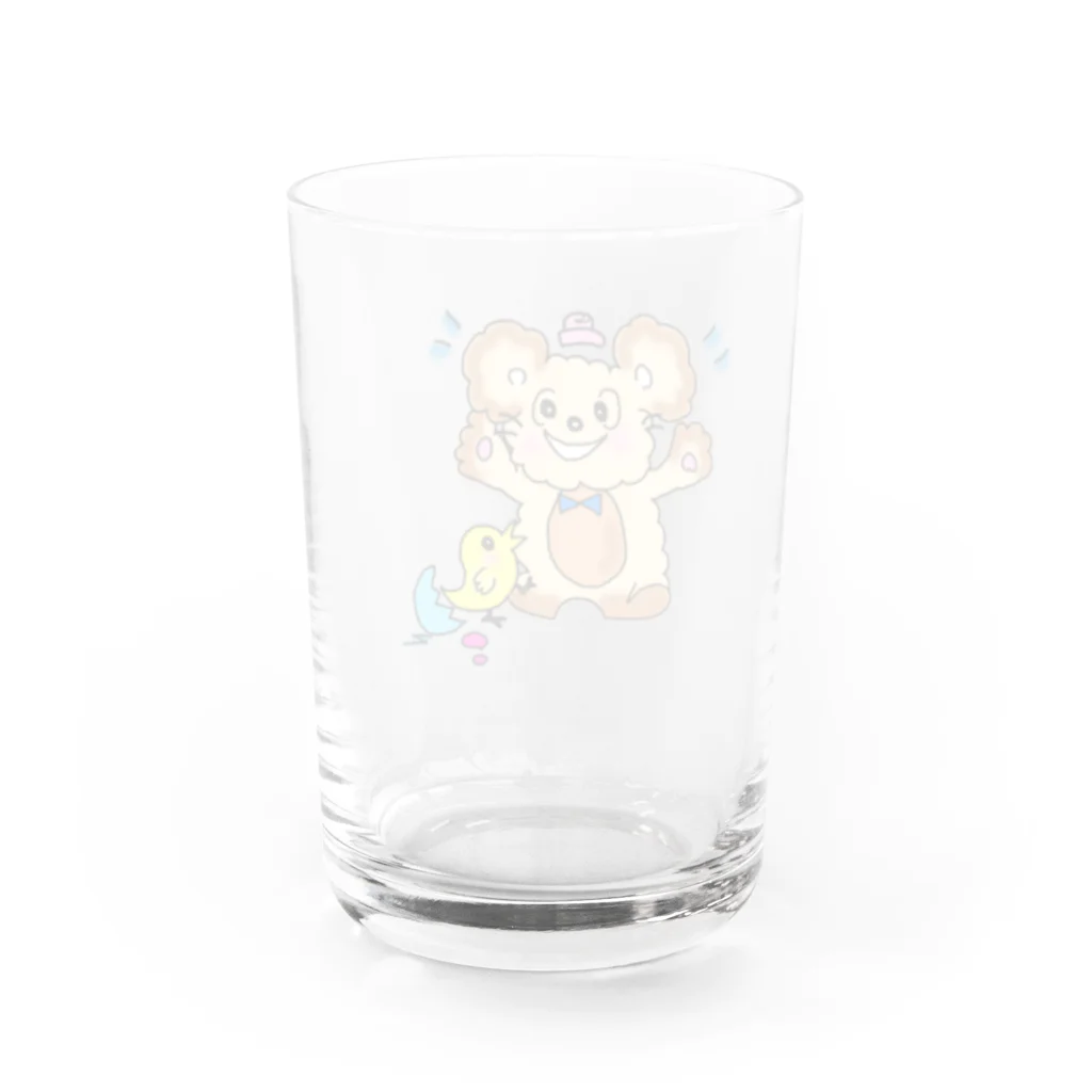 じゅんすけのお店のうりりん　トイプードル　ひよこ　わーい嬉しい Water Glass :back