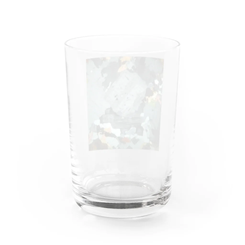 縞々田の薄片 花崗岩 クロス Water Glass :back