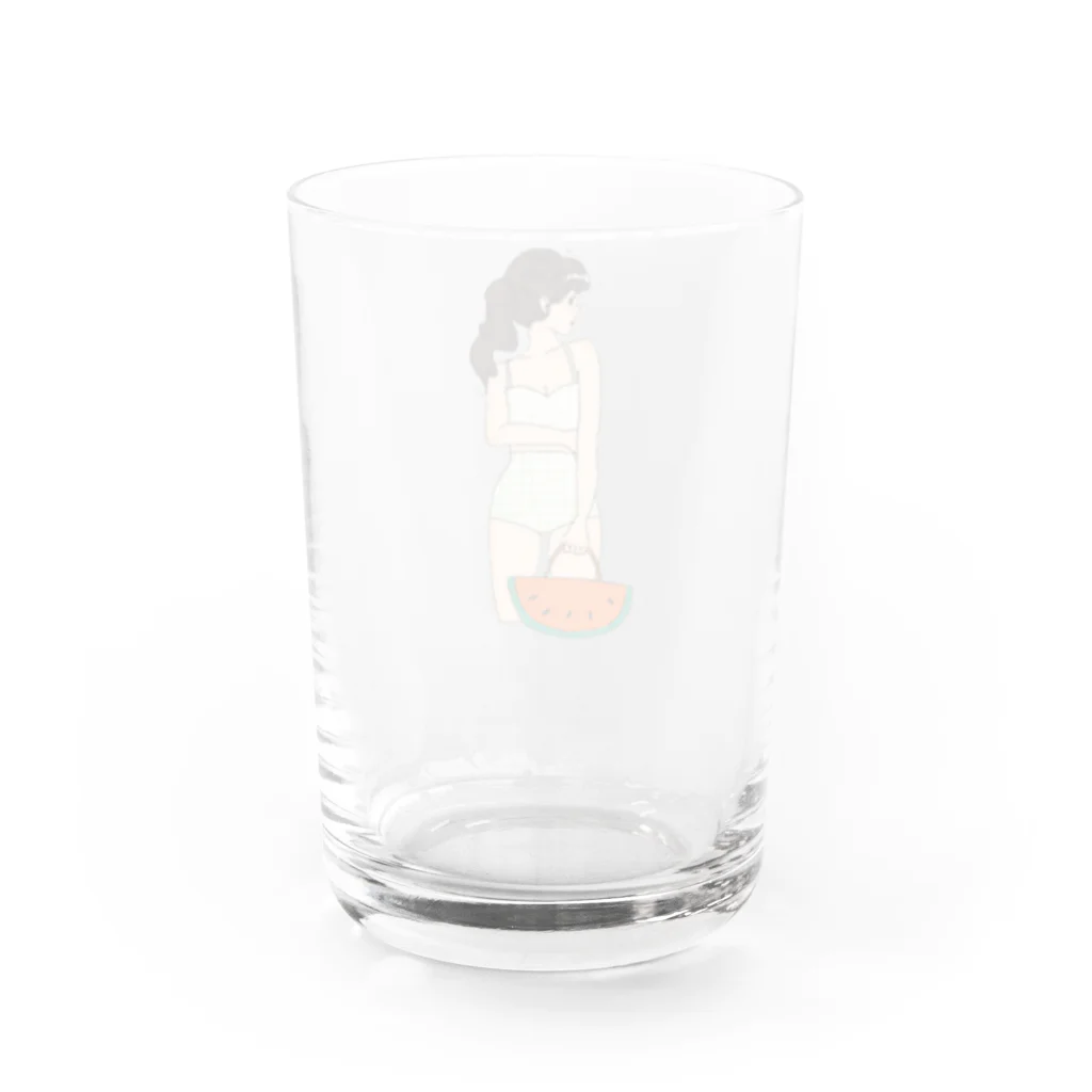 おむやきそばのポニーテールの女の子（夏） Water Glass :back