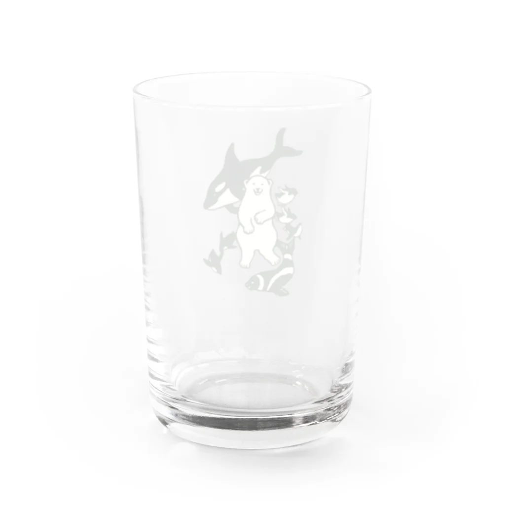 オガタミホの水族館の白と黒たち Water Glass :back